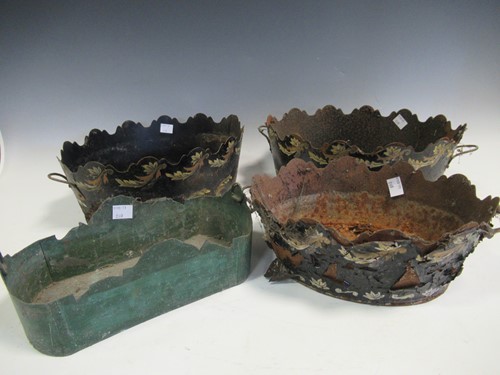 Lot 183 - A set of three painted metal jardiniers (3)