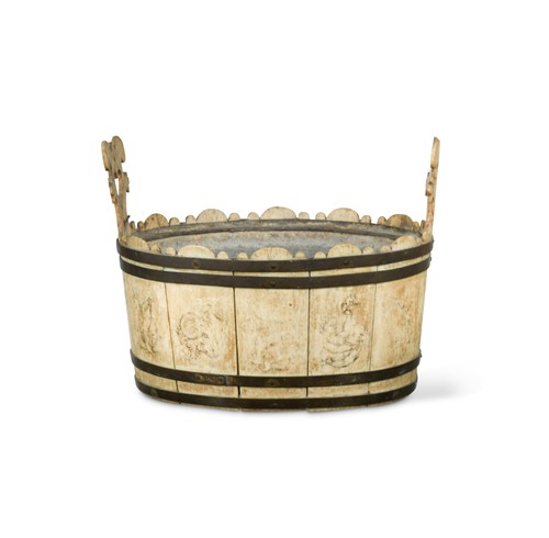 Lot 410 - A coopered bone jardinière, 19th century