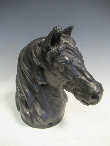 Lot 9 - A bronze model of horse's head, 27cm high