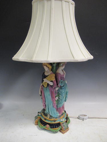 Lot 108 - A majolica figural centrepiece, modelled as...