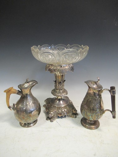 Lot 270 - A silver plated and glass centrepiece, 34cm...