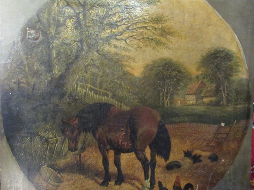 Lot 348 - After Herring, farmyard with horse, 2 pigs and...