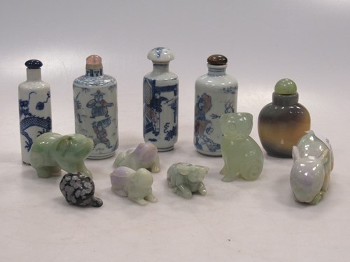 Lot 118 - Four Chinese porcelain snuff bottles, a...