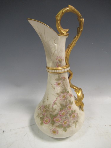 Lot 5 - A Royal Worcester ewer, printed and painted...