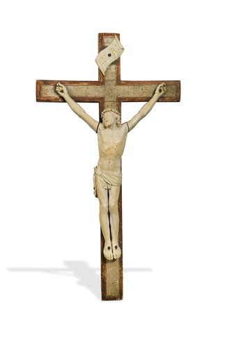 Lot 454 - A Dieppe ivory Corpus Christie, 19th century