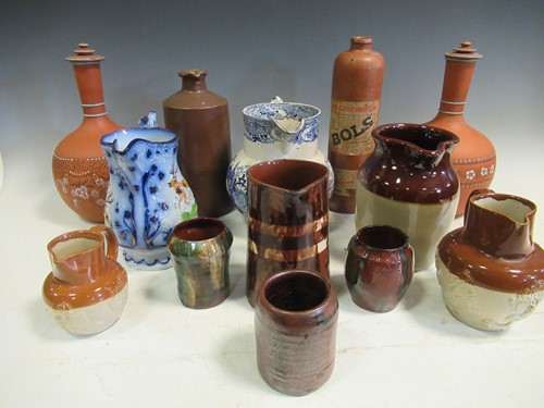 Lot 92 - Two 19th century terracotta water bottles,...