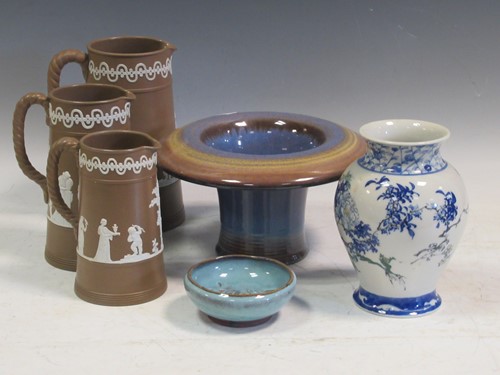 Lot 97 - Collection of pottery and other jugs, vases...