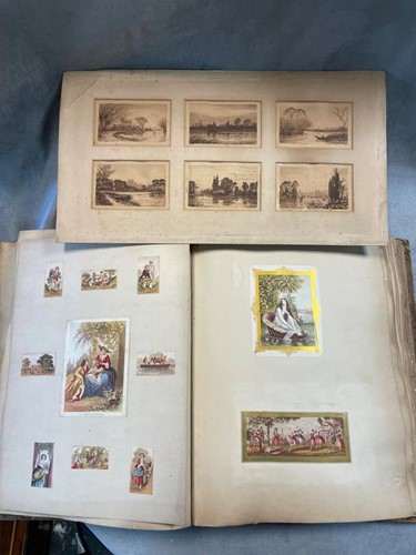Lot 103 - A mid-19th century print scrap book,...