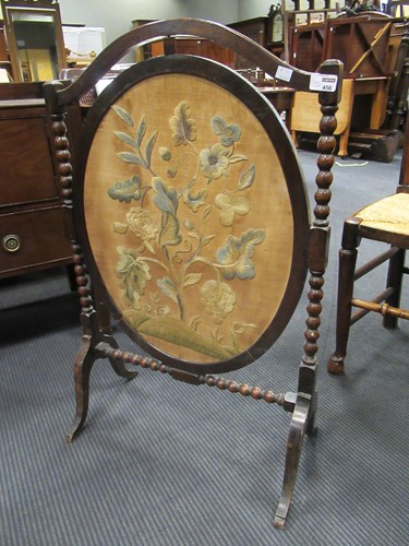 Lot 456 - A George III style mirror and a fire screen...