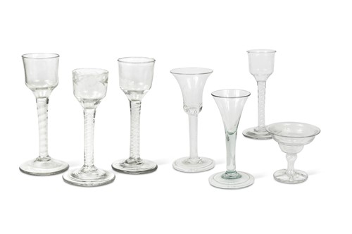 Lot 240 - Two George III wine glasses