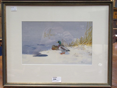 Lot 358 - PHILIP RICKMAN Frozen Pool - Mallard...