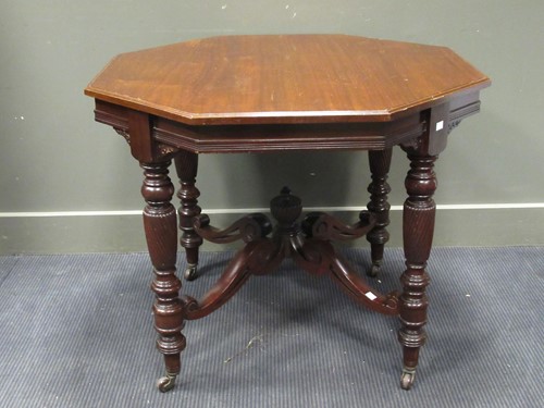 Lot 478 - An Edwardian mahogany octangonal table on...