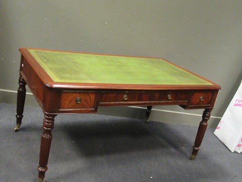 Lot 451 - A Victorian style mahogany writing table with...