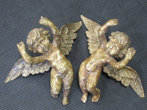 Lot 561 - A pair of 20th century carved wood and gesso...