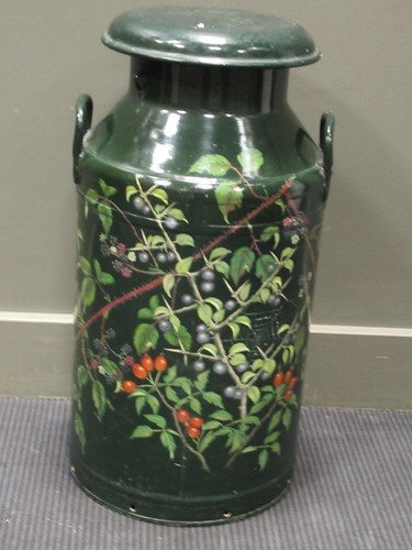 Lot 570 - A painted milk churn the top stamped Nestlé