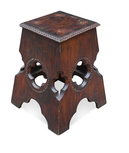 Lot 216 - A Liberty style Arts and Crafts oak table or sculpture stand, circa 1900