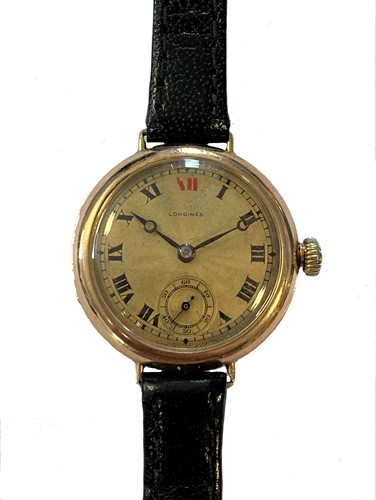 Lot 247 - Longines -  An early 20th century 9ct rose gold wristwatch