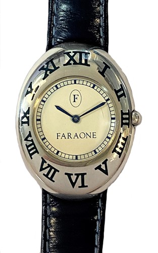 Lot 238 - Faraone Milano - An Italian silver wristwatch