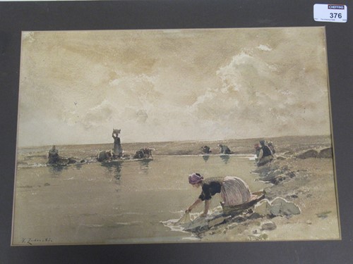Lot 376 - Henri Zuber, Washerwomen dated ‘88’ (1888),...