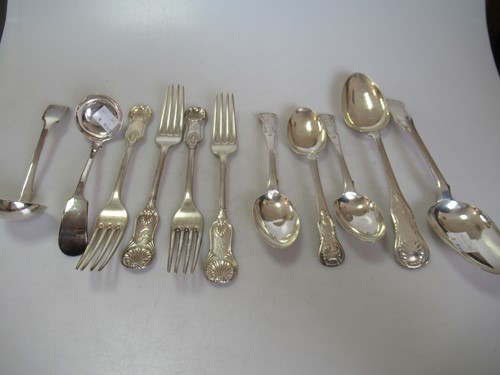 Lot 204 - An assortment of Scottish silver flatware,...