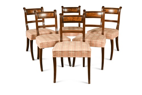 Lot 289 - A set of six Regency mahogany sabre leg dining chairs