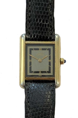 Lot 233 - Cartier - A vermeil 'Must de Cartier Tank' wristwatch