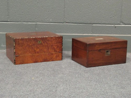 Lot 118 - A Victorian amboyna stationery box together...