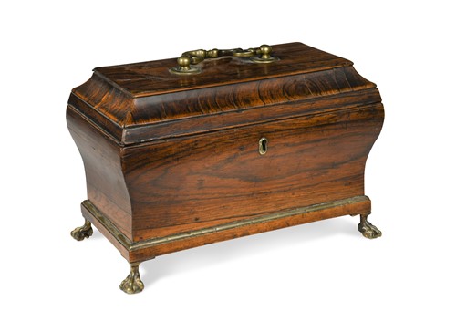 Lot 288 - An rosewood tea caddy, early 19th century