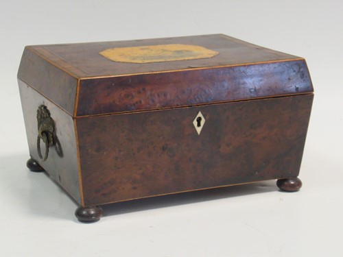 Lot 46 - A Regency rosewood needlework box, the top...