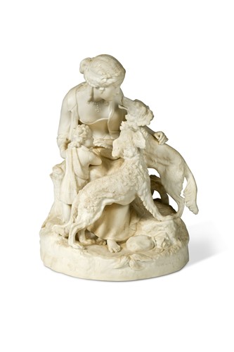 Lot 350 - A 19th century Parian figure group
