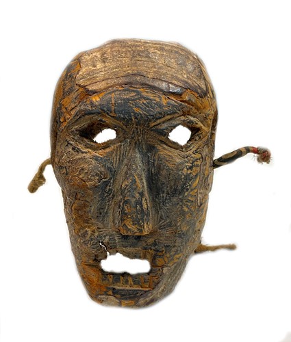 Lot 266 - A Tamang carved tree fungus mask, North Central Nepal, late 19th/early 20th century