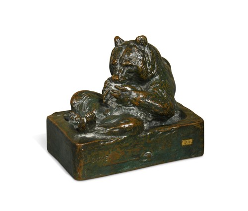 Lot 334 - Antoine-Louis Barye (French, 1796–1875), Ours dans son Auge