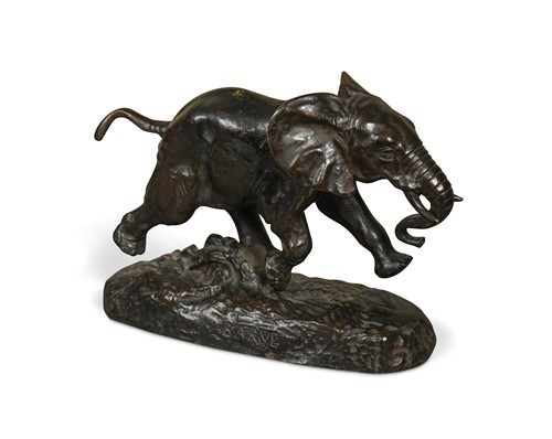 Lot 340 - Antoine-Louis Barye (French, 1796–1875), Elephant du Senegal