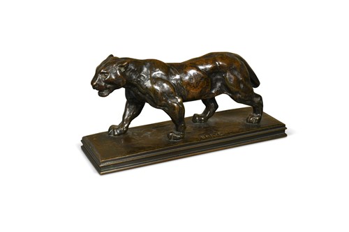 Lot 337 - Antoine-Louis Barye (French, 1796–1875), Jaguar qui Marche No. 2
