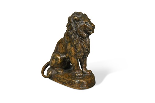 Lot 330 - Antoine-Louis Barye (French, 1796–1875), Lion Assis No. 4 (Esquisse du Lion des Tuileries)