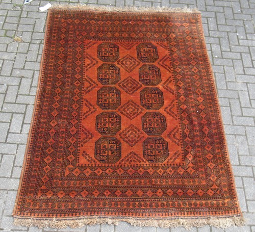 Lot 648 - 3 assorted Afghan rugs 225 x 156cm (largest)