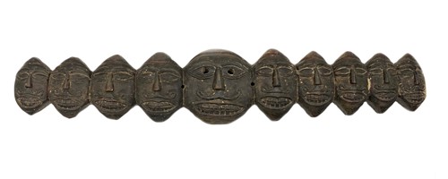 Lot 255 - A one piece carved wood Ravana mask, Terai Region, Southern Nepal, mid 20th century