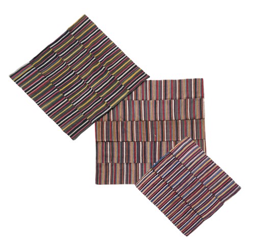 Lot 191 - Three traditional striped aprons, Mustang/ Dolpo region, Northern Nepal, early-mid 20th century