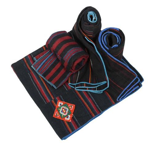 Lot 233 - Four wool shawls, Dolpo Region, Northern Nepal, 20th century