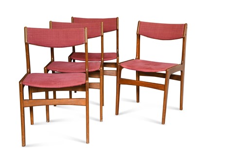 Lot 262 - Erik Buch (1923-1982), a set of four Danish teak dining chairs