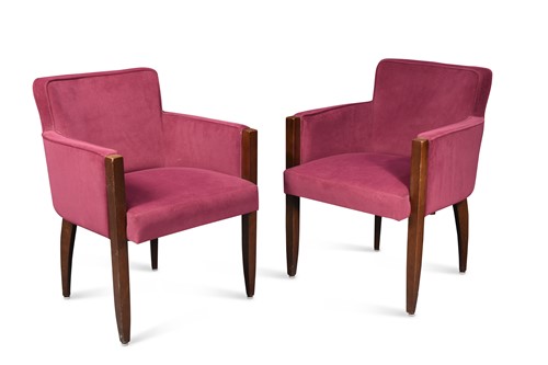 Lot 236 - A pair of Art Deco style armchairs in the manner of Emile Jacques Ruhlmann