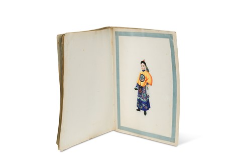 Lot 130 - A collection of twelve studies of Chinese figures in court dress, 19th century