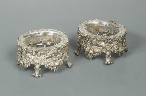 Lot 207 - A pair of early Victorian cast silver salts...