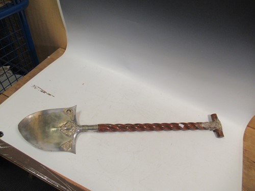 Lot 266 - A Victorian plated ceremonial commemorative...