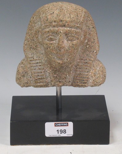 Lot 198 - A head of an Egyptian man, possibly period,...