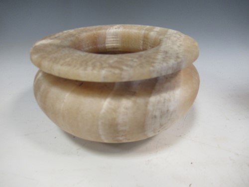 Lot 180 - Eqyptian alabaster low squat jar
