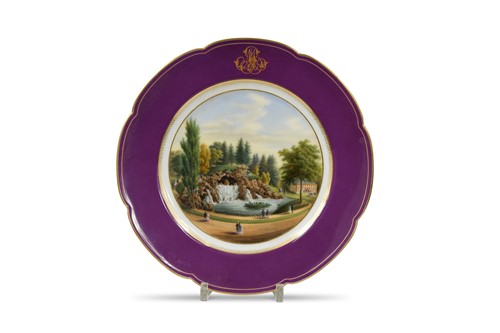 Lot 154 - A French dessert plate, manufactured by Lahoche, Palais Royal, Paris, circa 1870