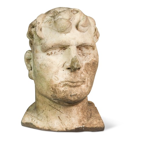 Lot 530 - A carved marble bust of a man, possibly Roman