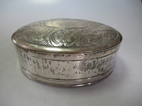 Lot 231 - An oval continental metalwares box and cover,...