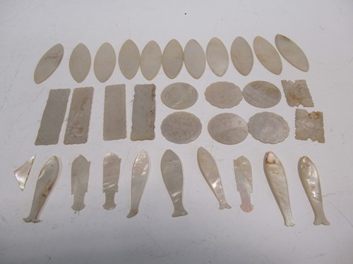 Lot 180 - Thirty-Two mother of pearl gaming counters,...